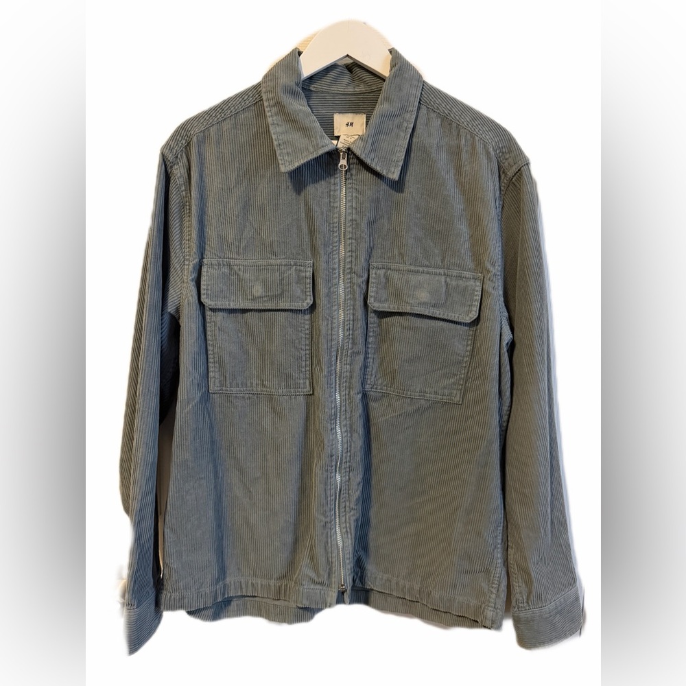 Blue H&M Corduroy Zip-Up Jacket